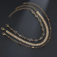 gold color simple chain anklets for women beach foot jewelry leg chain boho barefoot ankle bracelets women accessories