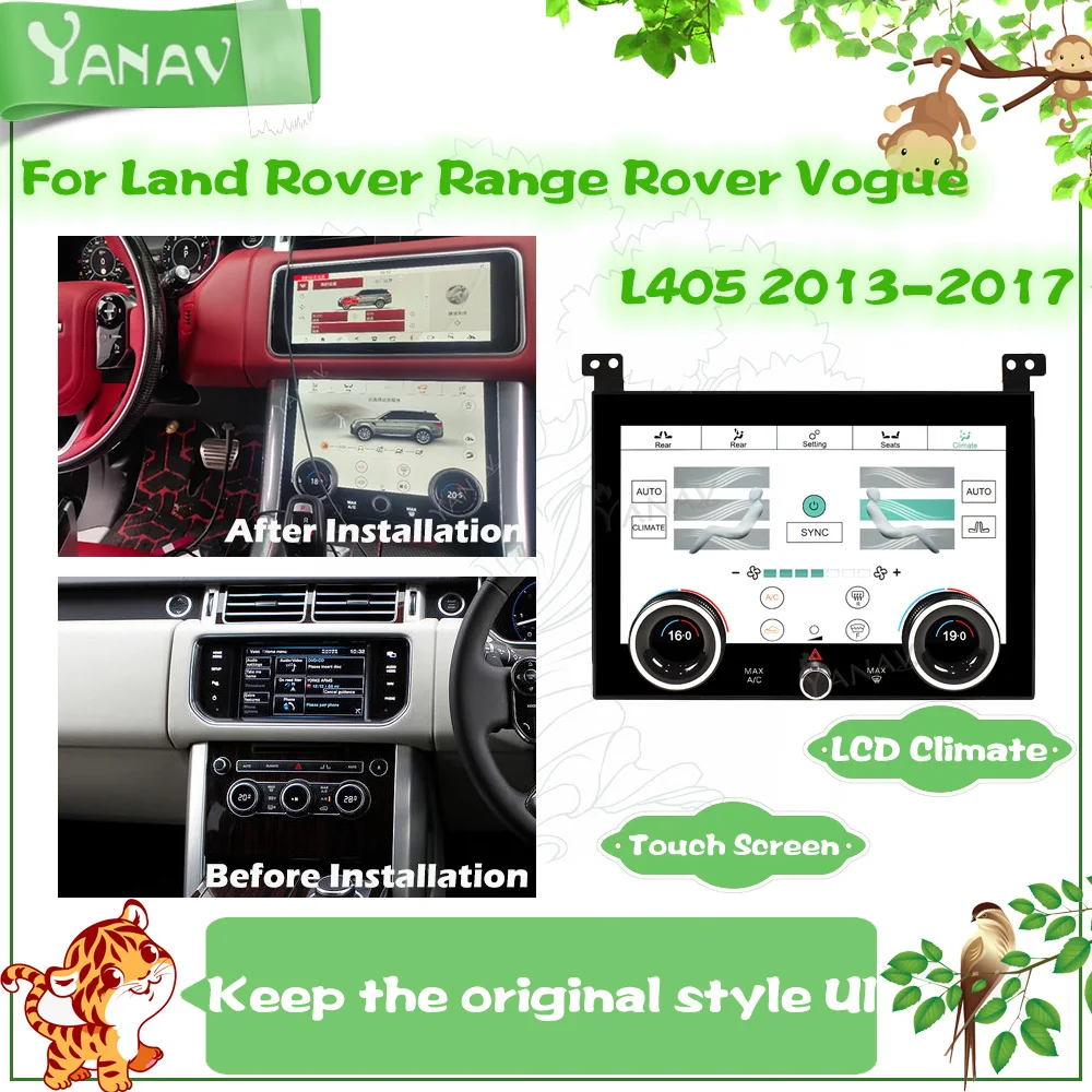 Car LCD Climate Panel For Land Rover Range Rover Vogue L405 2013-2017 Touch HD Screen Air Conditioner Panel Multimedia Player