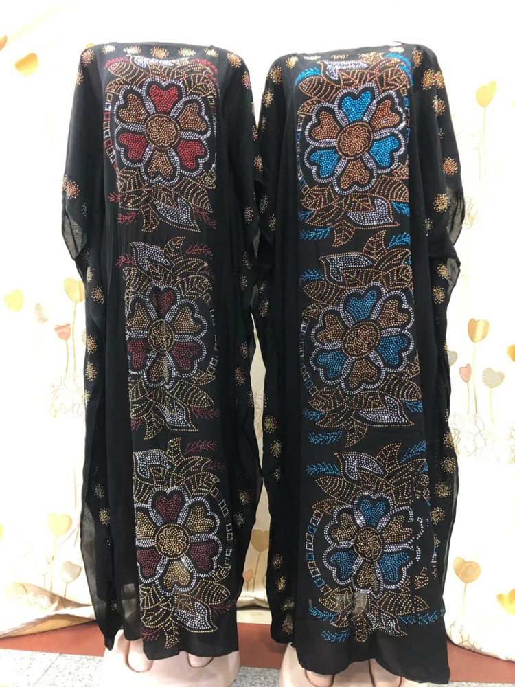 Новинка 2019 г. длинное платье Дашики из 100% хлопка с африканскими бриллиантами