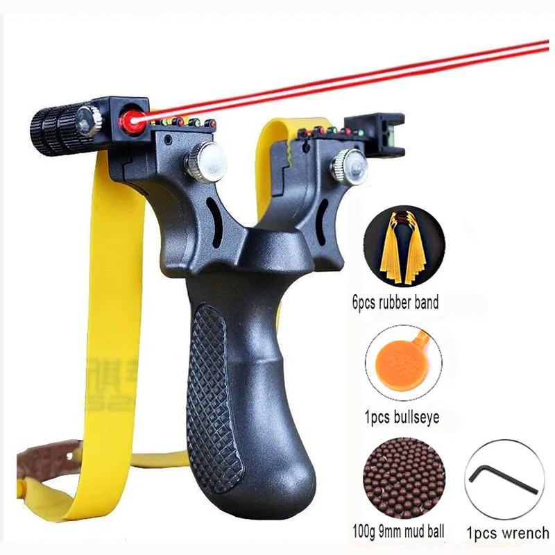 Рогатка Лазерная полимерная с плоской резиновой лентой набор для охоты и