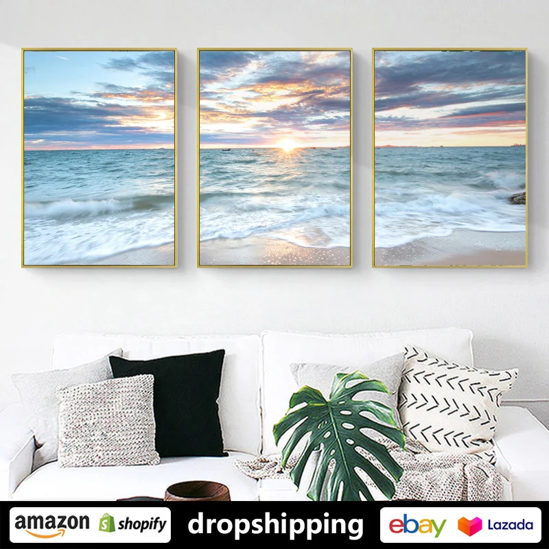 

Modern Seascape Photography posters prints canvas paintings wall art for living room decor for bedroom aesthetic Artwork