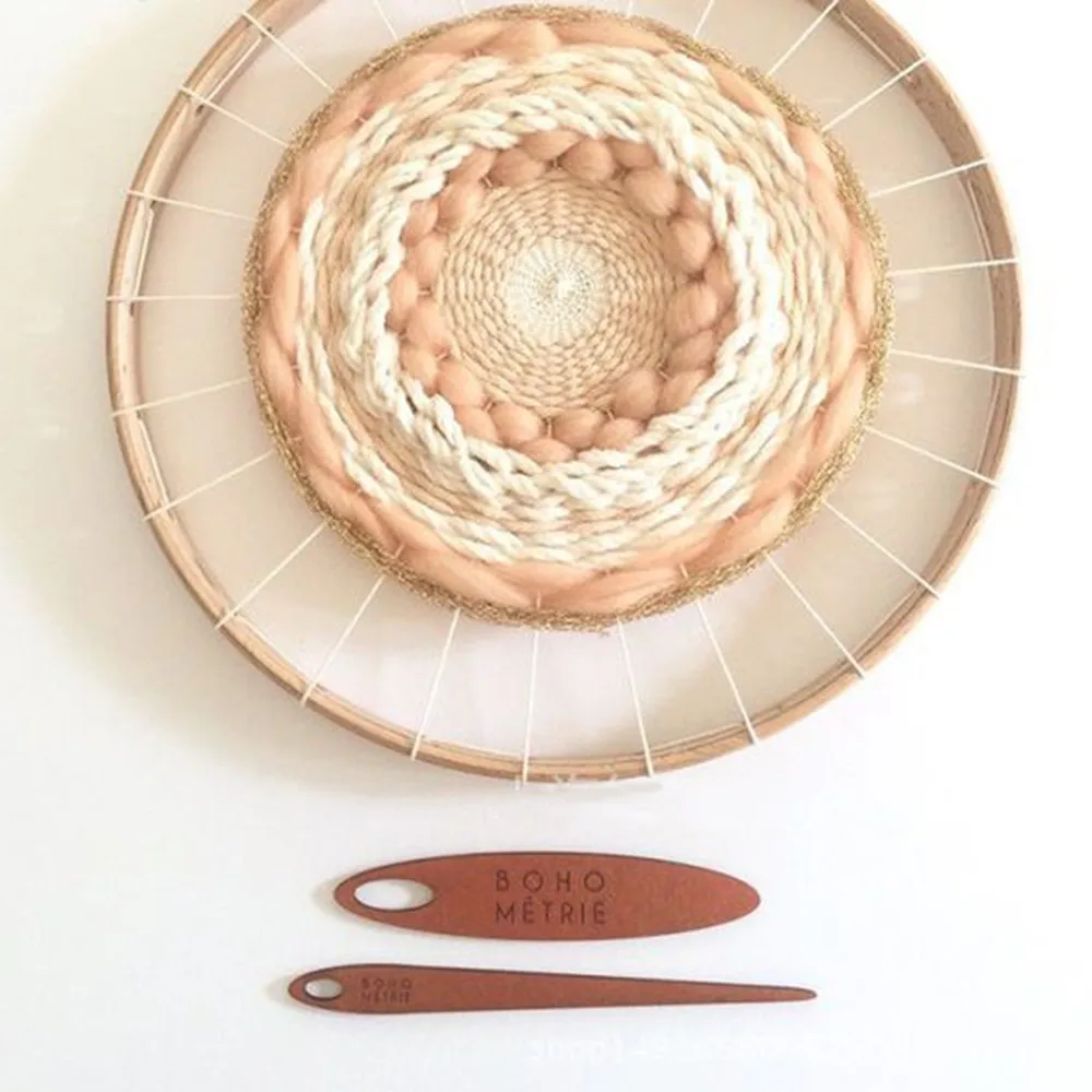 Ручные DIY деревянные кольца для вышивания рамка деревянная круглая ткацкая рамка набор Белый хлопок Толстая вышивка ткань ремесло инструмент