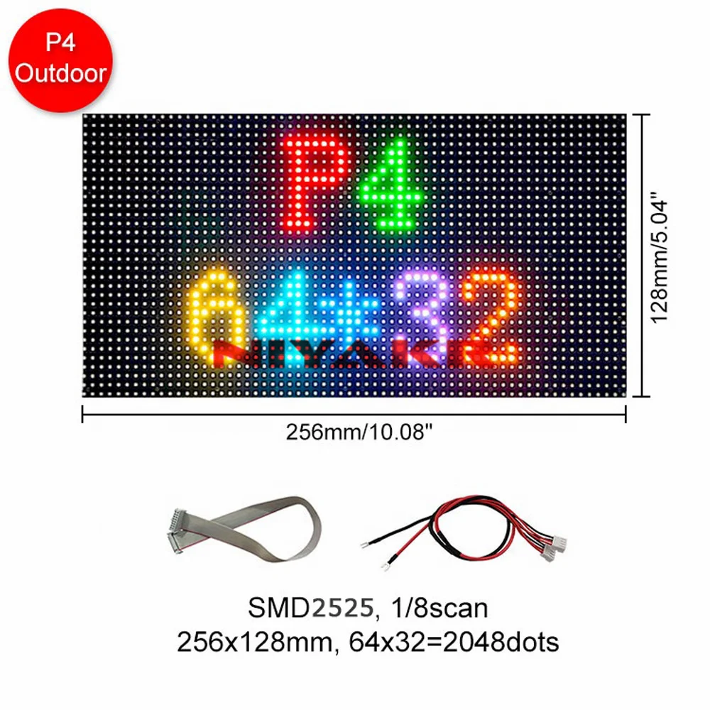 Наружный полноцветный светодиодный модуль P4 64x3 2 пикселя по заводской цене |