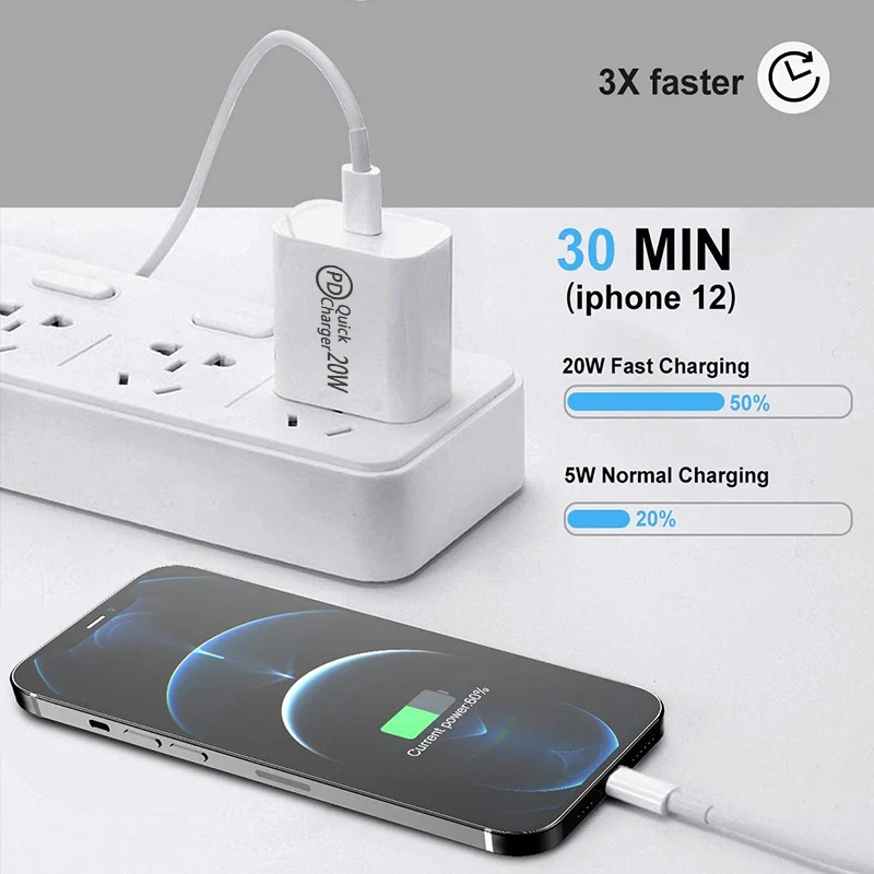 Кабель для быстрой зарядки и синхронизации данных 2021 20 Вт 3 А PD USB C кабель iOS