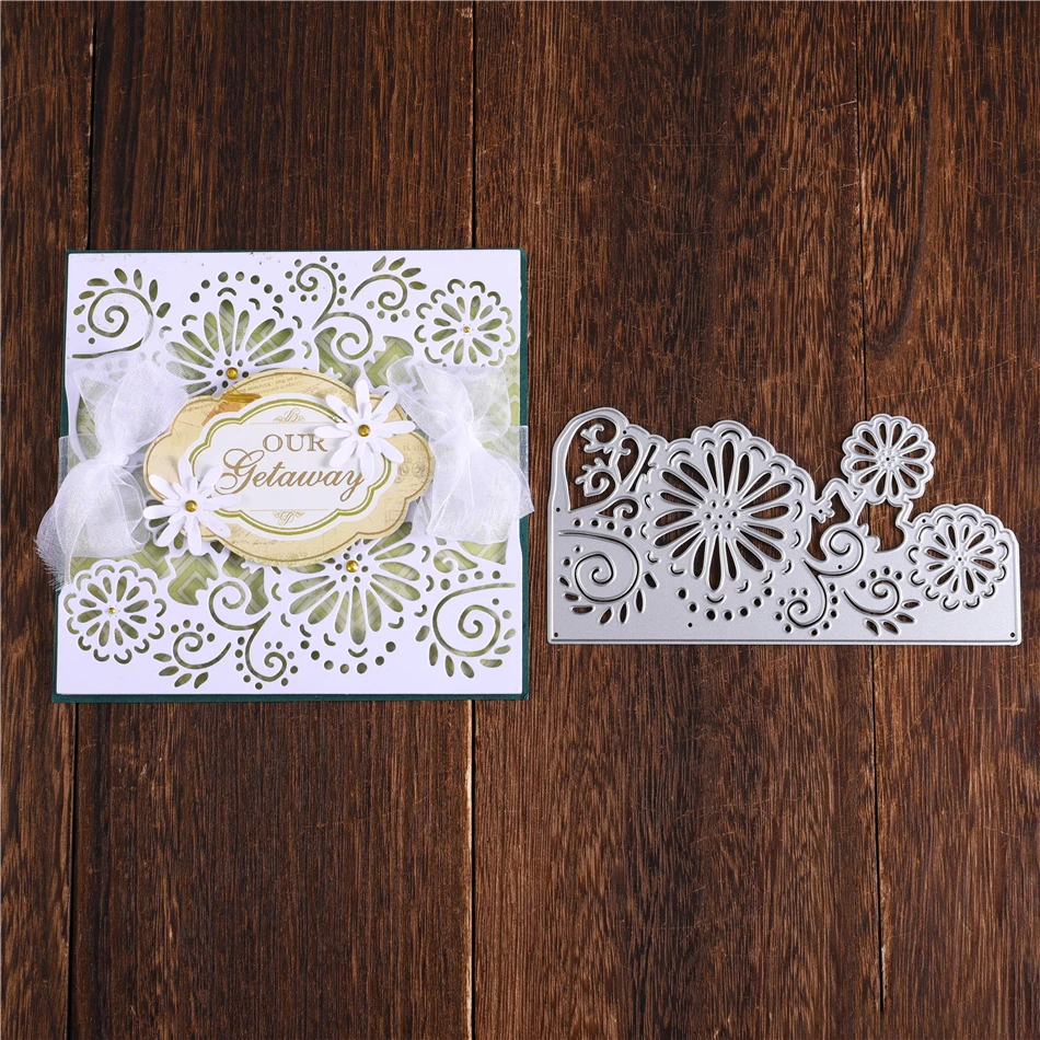 YaMinSanNiO Flower Background Metal Cutting Dies Stencil for Scrapbooking Paper Photo Cards Embossing Die Cuts New 2020 | Дом и сад