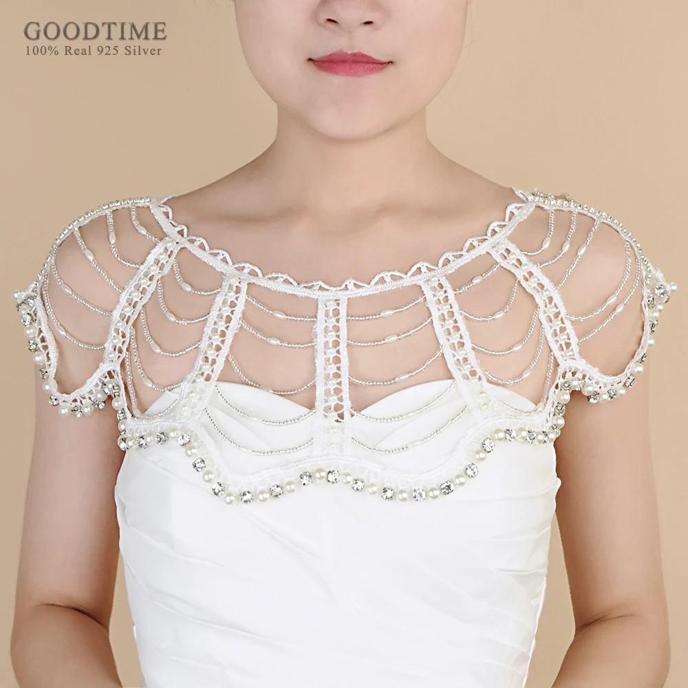 Шаль ручной работы с жемчугом плащ кристаллами свадебная цепочка на плечо шаль