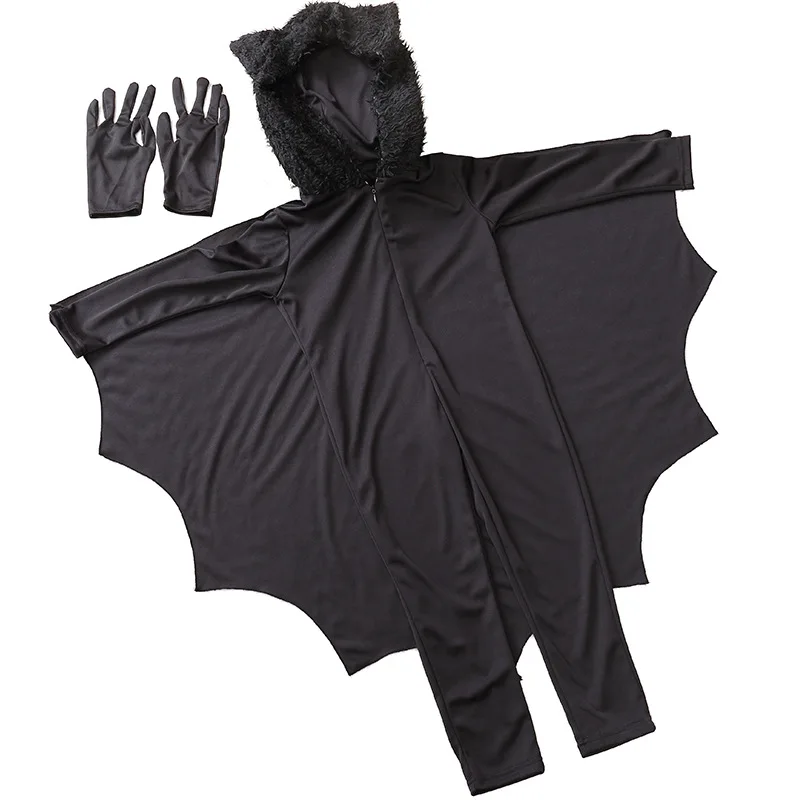 

Black Vampire Bat Cosplay Costume masquerade girl Child Anime Cosplay Bat Costume Kids Halloween Costumes For Black Jumpsuit