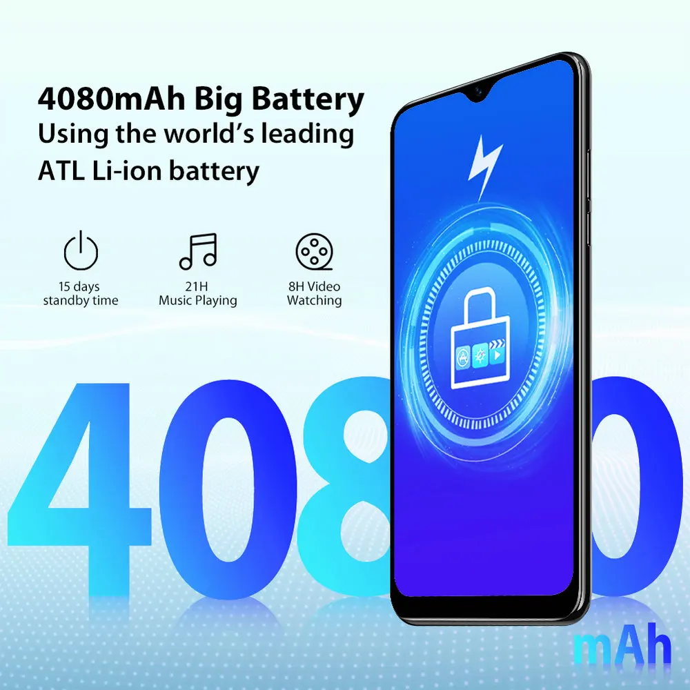 Blackview A60, смартфон, 4080 мАч, 19,2: 9, HD экран, 1 Гб+ 16 ГБ, Android 8,1, 13 МП+ 5 МП, RGB, 3G, мобильный телефон