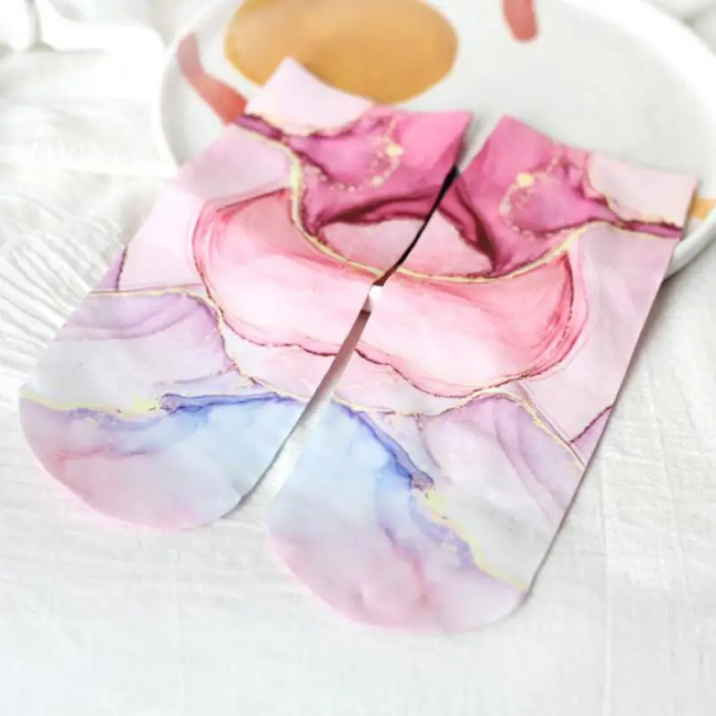 

2021 New Short Silk Socks Summer Fashion Women's Velvet Short Tube Thin Socks Printed Personalized Socks Wholesale