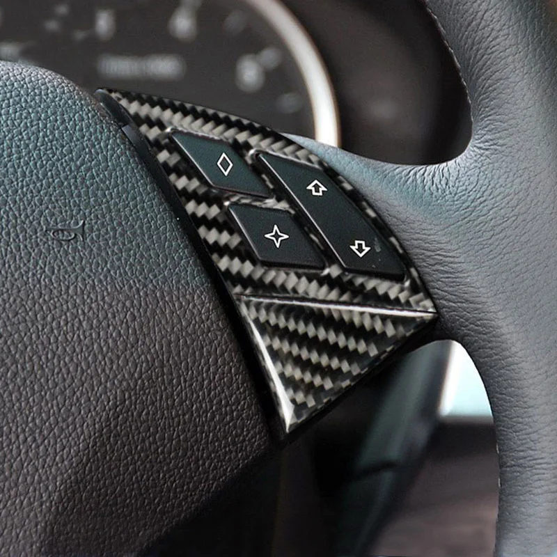 

Car Interior Accessories Carbon Fiber Steering wheel buttons frame Cover stickers For BMW 5 Series E60 2005-2010 Car Styling