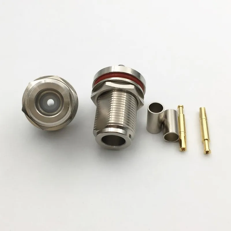 1 шт. латунный N гнездовой разъем водонепроницаемый круг припоя обжимной для RG58