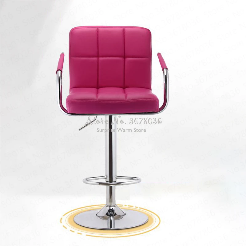 

1 Rotary Bar Stools Modern Lifting Bar Chair High Bar Stool with L Armrest High Back Stool Front Desk Chair with Sponge Seat