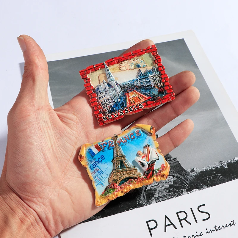 Сувенирные магниты на холодильник кантри Париж резиновая наклейка путешествия