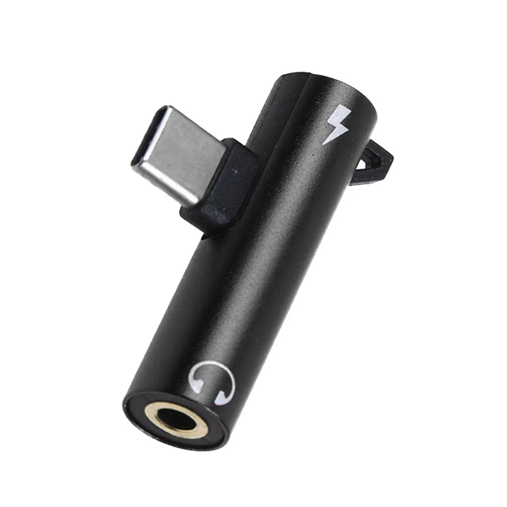 Адаптер для зарядки наушников 2 в 1 с разъемом типа C на головку 3 5 мм Aux Audio USB кабель