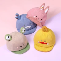 childrens winter hats small animal embroidery mixed colors autumn and winter childrens caps baby personality shade hats