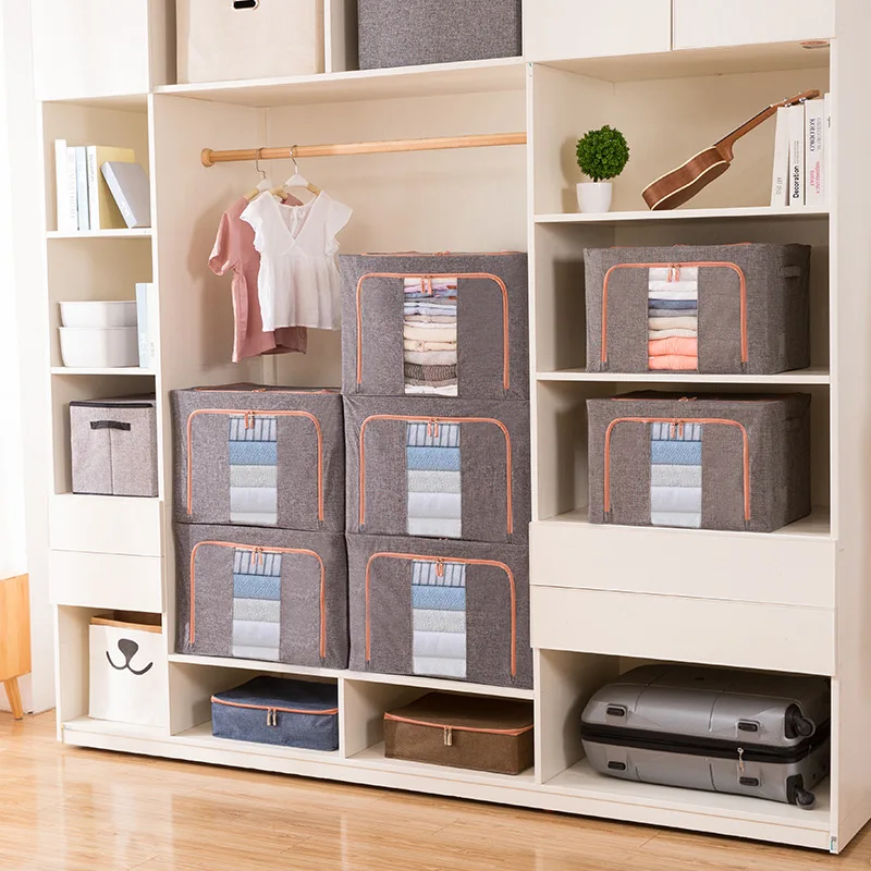 

Многофункциональный складной ящик для хранения из хлопка и льна, Домашний Органайзер для хранения одежды, одеял, тканевый ящик для хранения