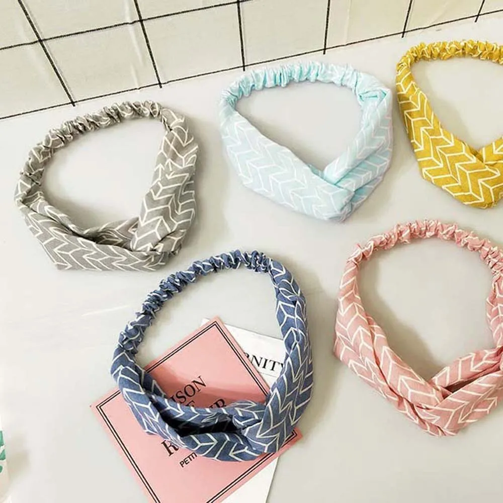 Женская повязка на голову с завязками летняя эластичная узлом-тюрбаном