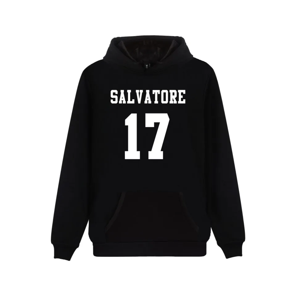 

Casual Cool Salvatore 17 Vampire Diaries Mystic Falls Timberwolves Hoody Sweatshirts Print hoodies for teen boys Male Fashion