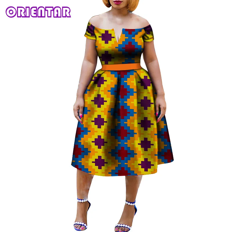 Африканские платья для женщин летние с воротником лодочкой из Анкары элегантное