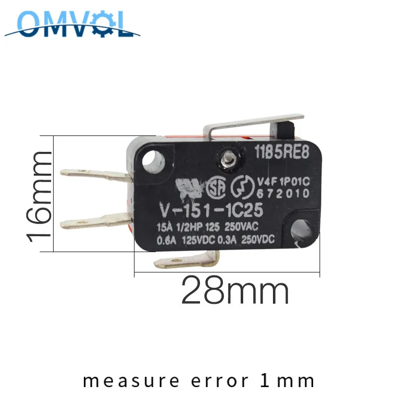 Микро концевой выключатель с Roller Lever V-15 V-151 V-152 V-153 V-154 V-155 V-156-1C25 - Цвет: V-151