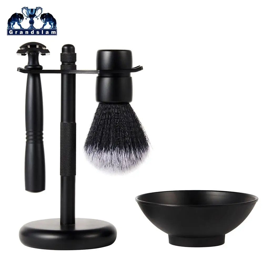 Grandslam черный мужской набор для бритья безопасная бритва синтетическая щетка