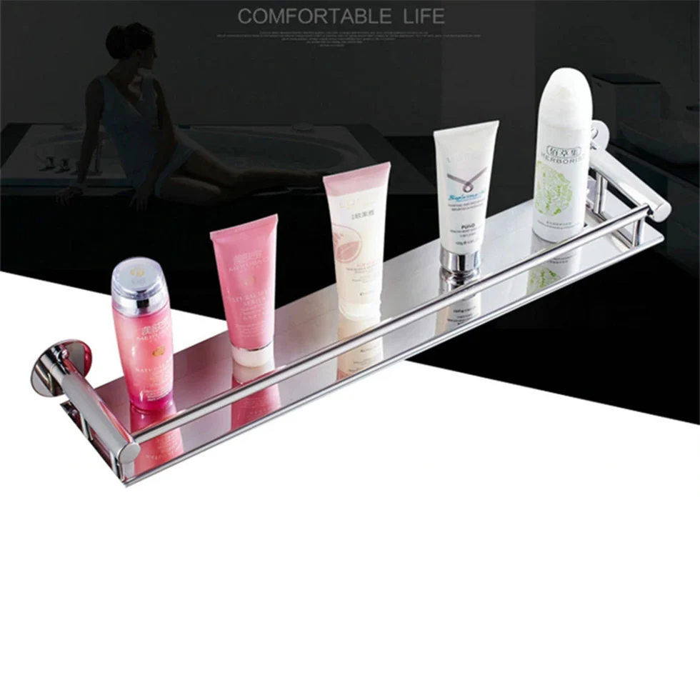 Зеркальная полированная Однослойная полка для ванной из нержавеющей стали 304