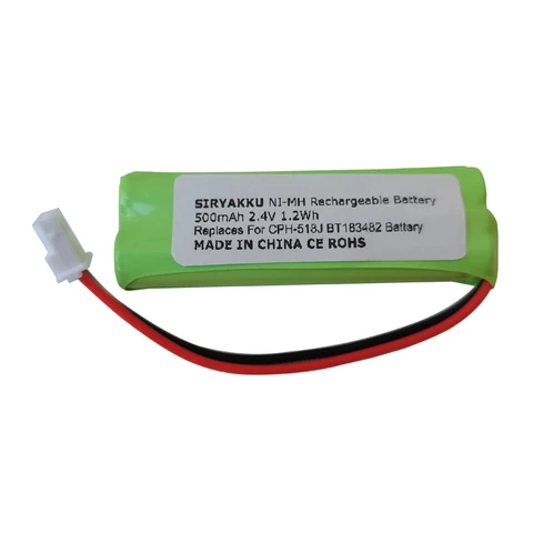 Ni-MH аккумулятор 2,4 В, 500 мАч для BT 183482   БТ 283482   Беспроводной телефон, совместимый с Vtech DS6401 DS6421 DS6422 DS6472