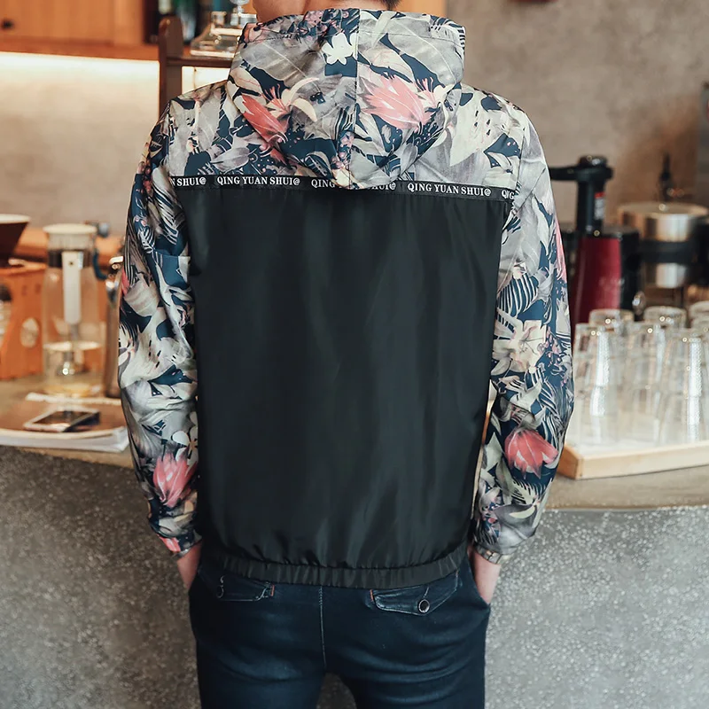 

Women's Hooded Jackets 2021 Spring Causal Flowers Windbreaker Women Basic Jackets Coats Zipper Lightweight Jackets Bomber Famale