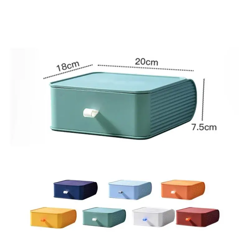

Desktop Storage Box Stackable Organizer Jewelry Cosmetic Storage Drawer for Home Office