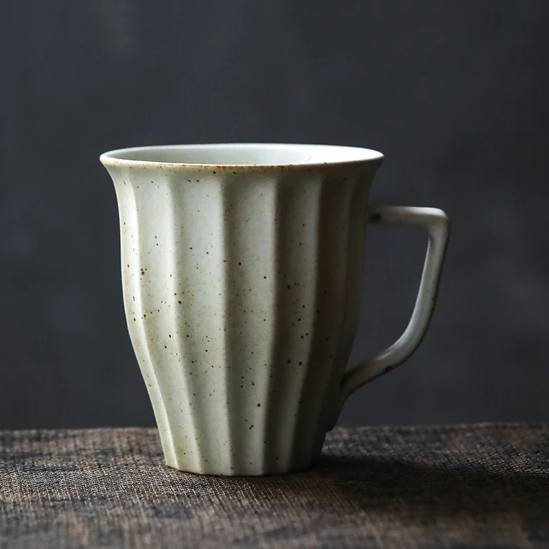 

Classic Japanese Style Retro Striped Mug Stoneware Coffee Cup Modern Design Ceramic Mug Kitchewate Tea Cup