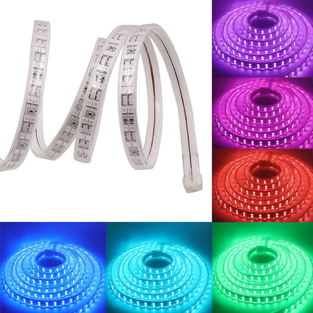 Super Bright 5050 RGB LED Strip Light 120led 220V Remote Control Waterproof Led Tape Rope Flexible Home Decoration | Лампы и освещение