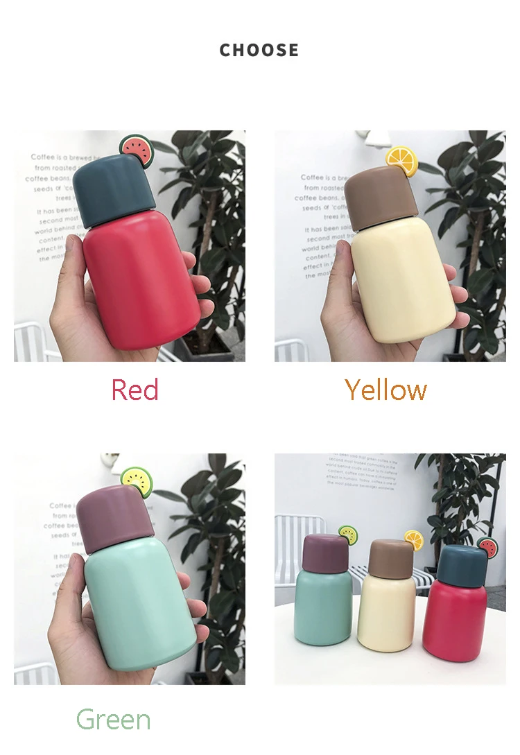 Новые мини вакуумные бутылки мультфильм фрукты градиент Бутылка Спорт фруктовый