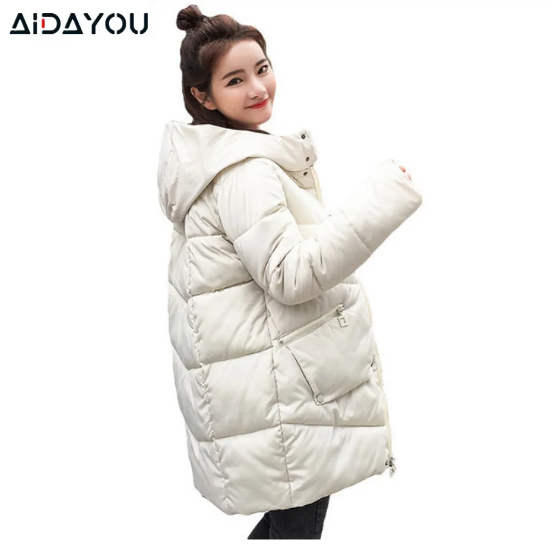 Женские пуховые парки с капюшоном зимнее теплое пальто белого оранжевого