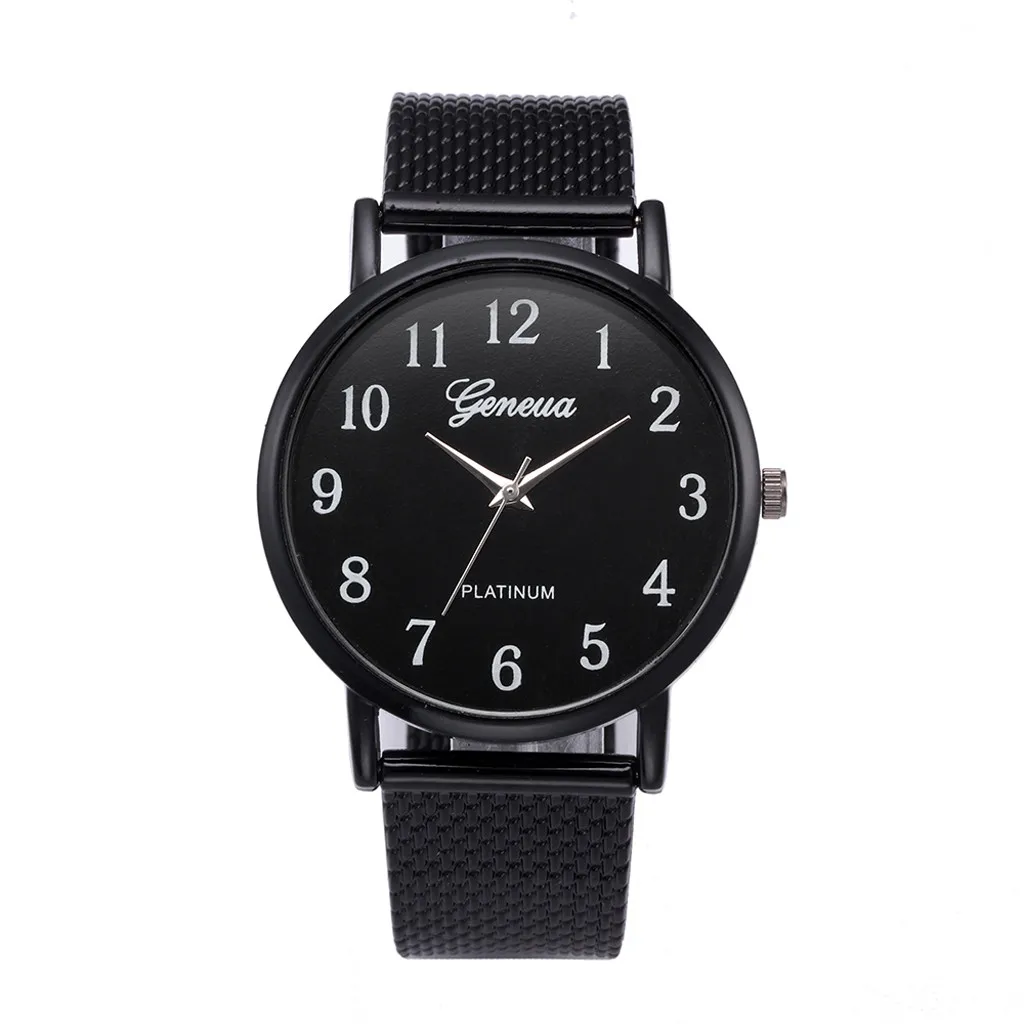 

Black Classic Women Men Watch Wrist Silicone Mesh Belt Watch Strap Quartz Casual Watches High Quality Gifts Montre Femme