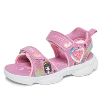 summer microfiber tow hookloop childrens sandals comfortable open toed girls sandals soft bottom antiskid sole kids shoes girl