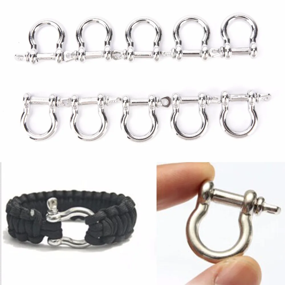 

1PC Outdoor Camping Survival Rope Paracord Survival Bracelets O-Shaped Zinc alloy Shackle Buckle