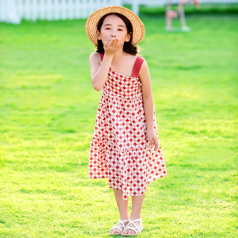 Детское длинное платье с бантом открытыми плечами в Корейском стиле | Детская