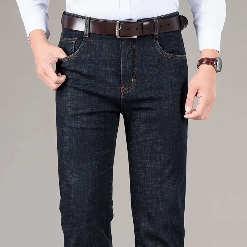 Эластичные свободные прямые джинсы с высокой талией новинка осень и зима