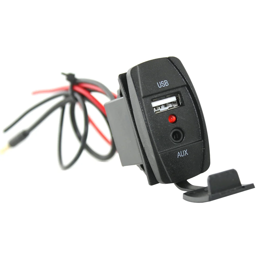 

12V Car Audio Accessories 3.5mm Jack AUX/ USB Socket Adapter for