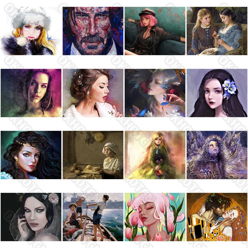 

Diamond Painting Diy Noble Girl Shaped Drill Square Diamond Art Cross Stitch Modern Living Room Bedroom Decoration