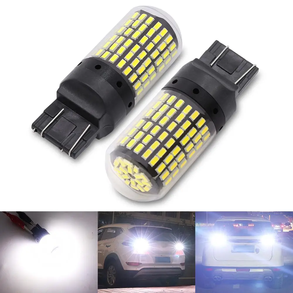 2 шт. автомобильный Реверсивный светильник 7440 T20 светодиодный 3014 144 SMD чипы лампы