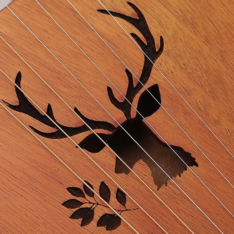 

16-Note Lyre Harp Mahogany Metal String Bone Saddle Lyre Harp with Tuning Wrench