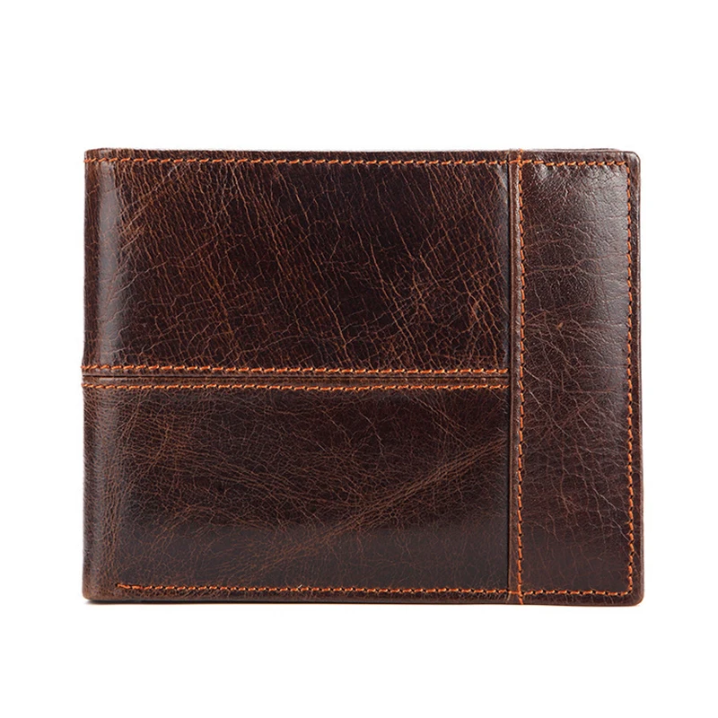 

Coffee Short Wallet Men 2021 New Spring Leather Genuine Slim Super Thin Credit Card Slots Retro Card Holder Male Coin Purse 8604