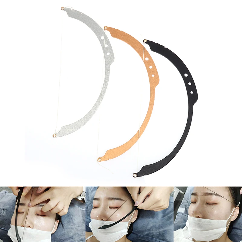 1pcs Thread Positioning Makeup Eyebrow Microblading Mapping Semi Permanent Bow Auxiliary Dyeing Liners Safe Arrow Line Ruler