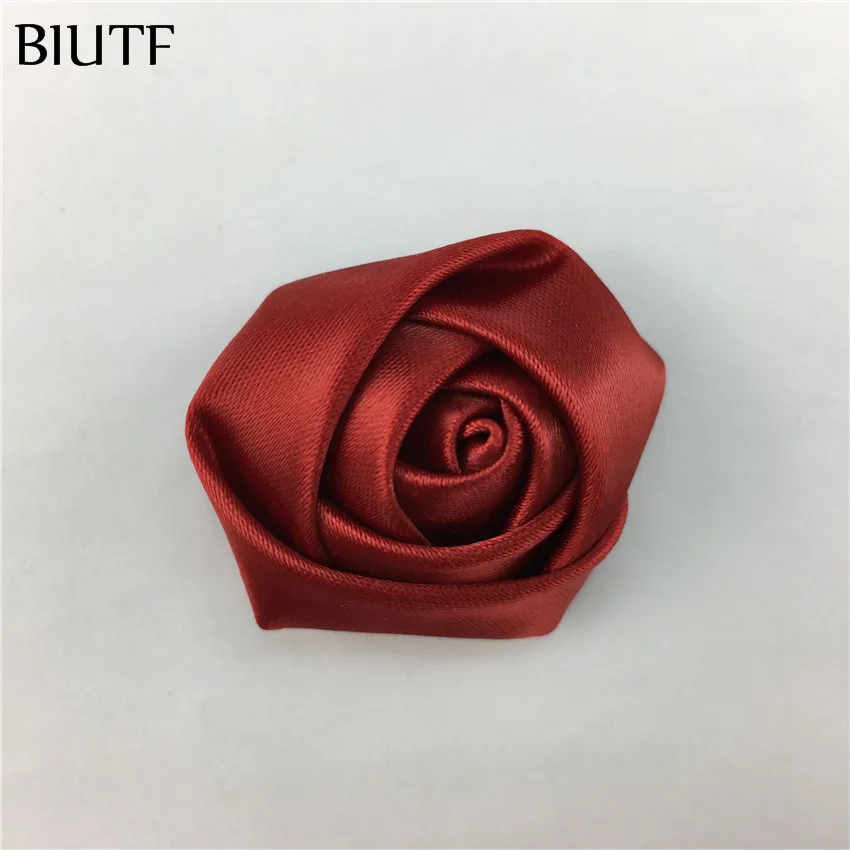 10 шт./лот 4 см свернутый сатиновый бутон розы с заколкой для волос детский