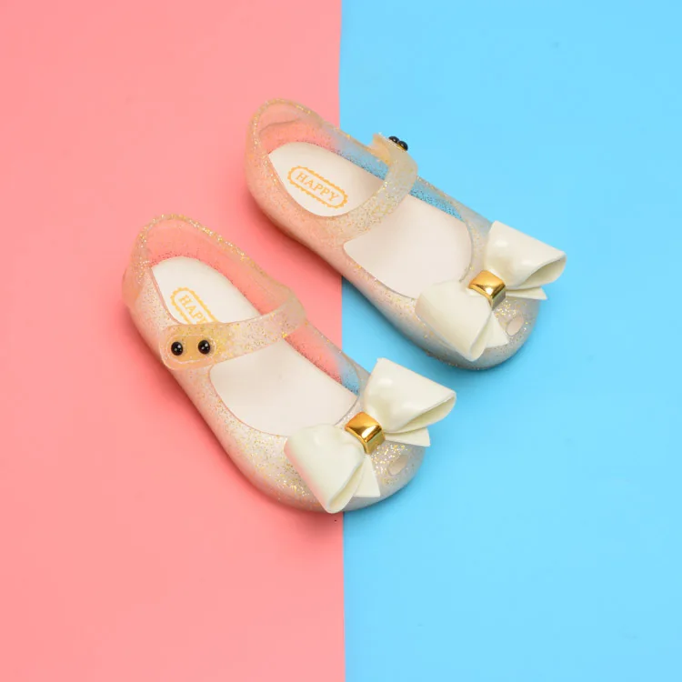 Мини сандалии Melissa Jelly Вечерние туфли для танцев Сандалии с бантом принцессы