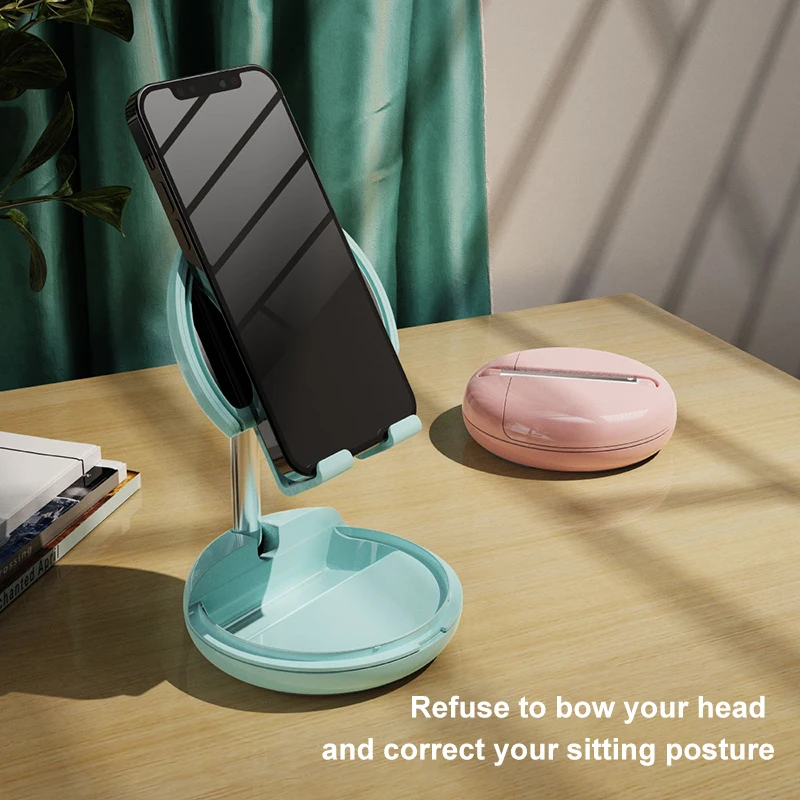 

Телескопическая Подставка-Держатель для телефона с зеркалом для макияжа Настольный складной держатель для планшета крепление Поддержка д...