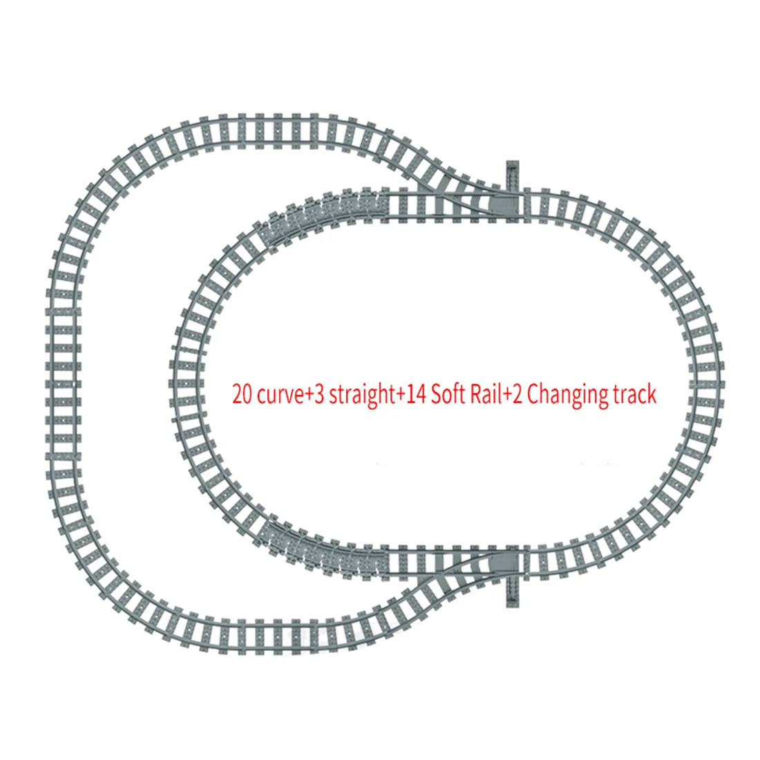 

61Pcs Train Tracks Rails Set DIY Construction Toys Building Blocks Bricks Parts For Mainstream Building Block (Customized )