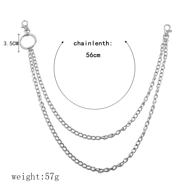 

2021 Fashion Punk Waist Slim Pants Chain Belt Hip Hop Rock Metal Belt Chains Jeans Long Clothing Accessories Jewelry Gift