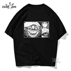 Харадзюку мужские Madcat Junji Ito футболки рубашка Топ Дизайн хлопок черный с коротким рукавом Эстетическая японская аниме футболка